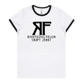 Women's Black & White Ringer T-Shirt F4