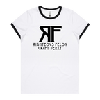 Women's Black & White Ringer T-Shirt F4
