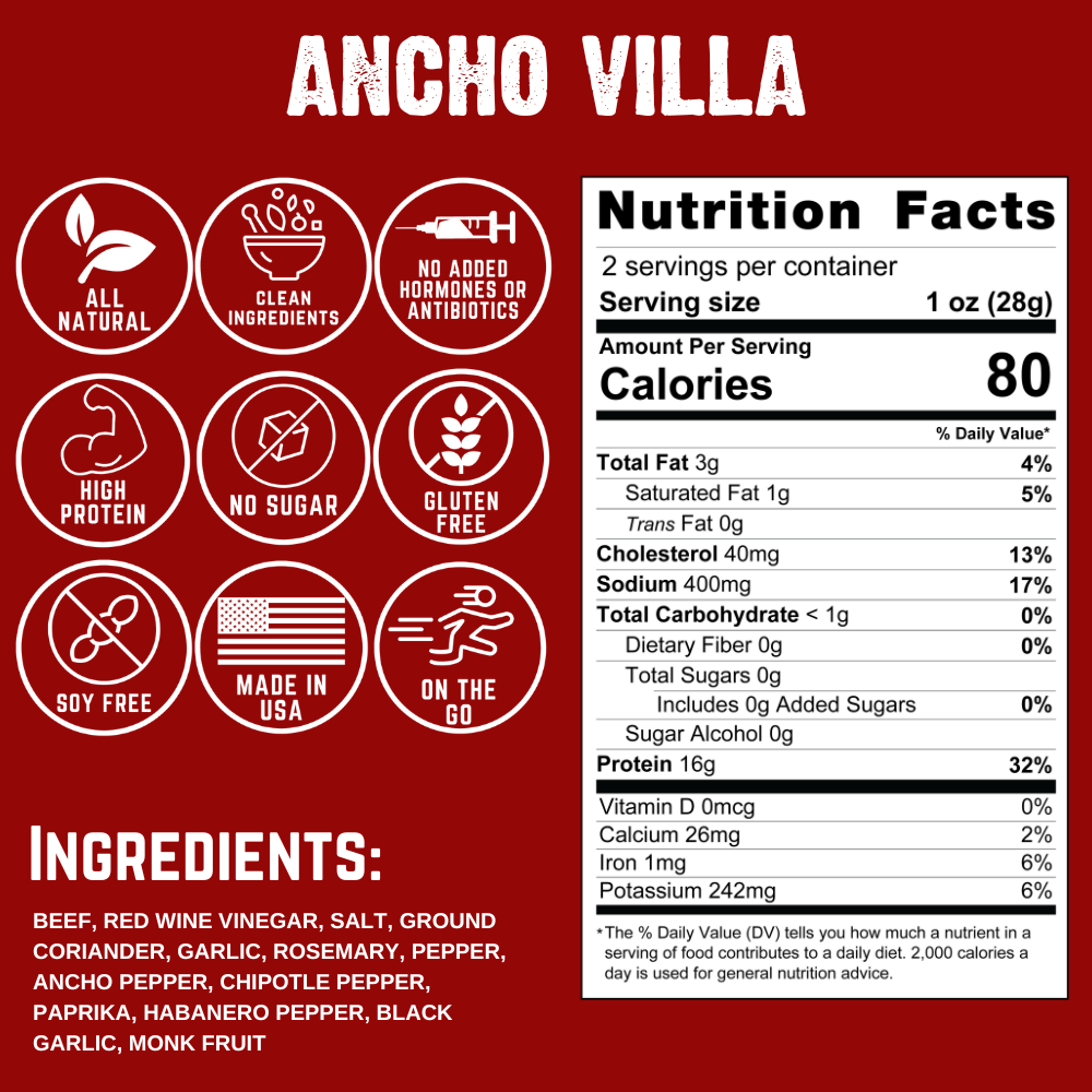 Ancho Villa Biltong H8