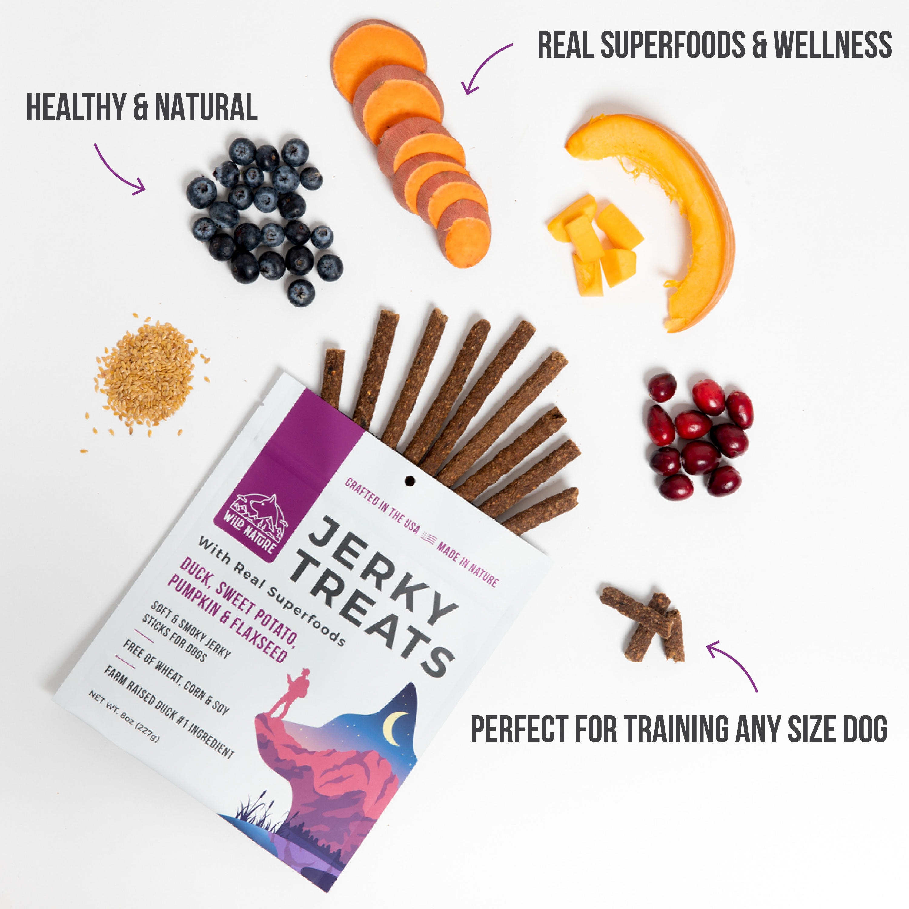 Wild Ranger Duck & Superfoods Jerky Dog Treats (8oz) Y6