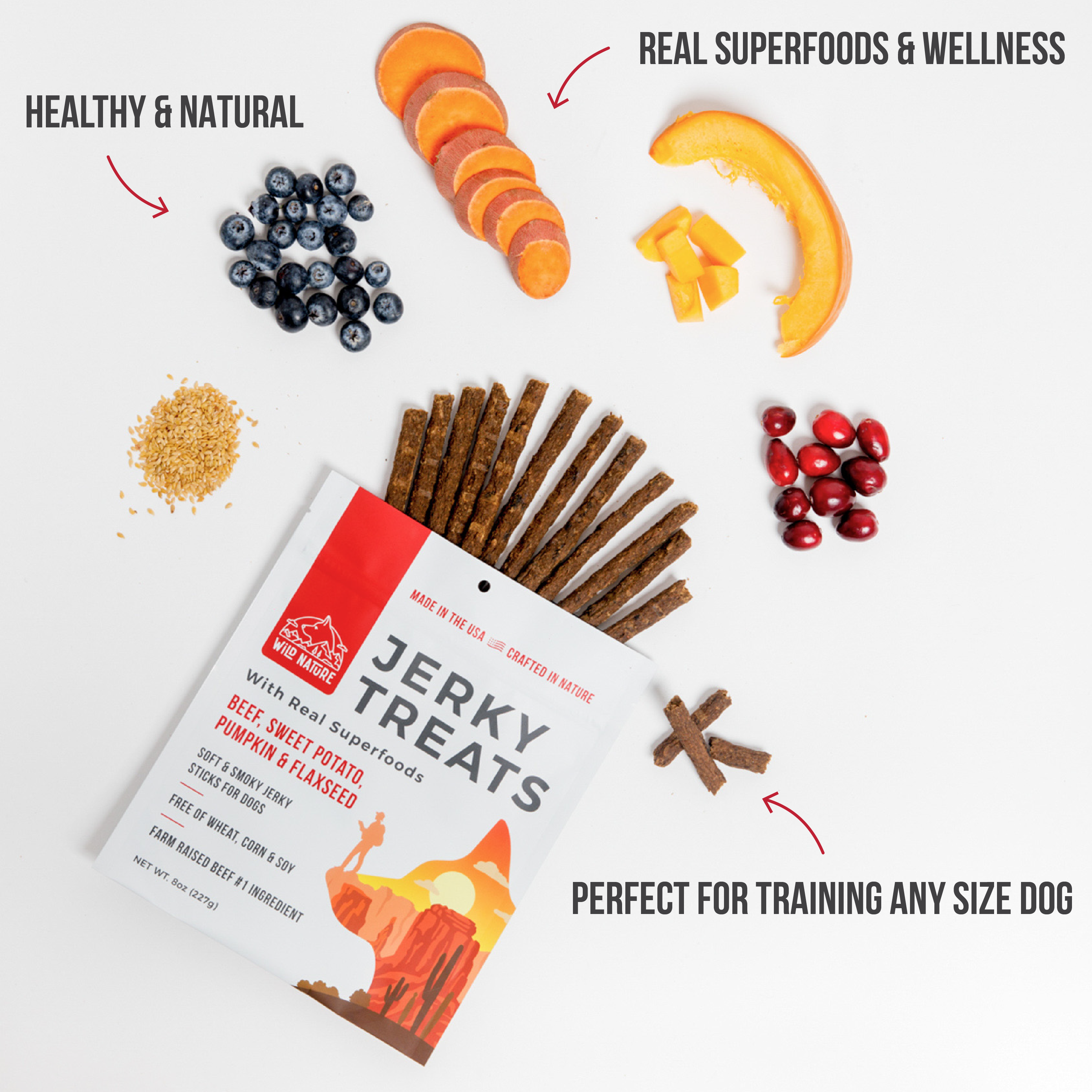 Wild Ranger Beef & Superfoods Jerky Dog Treats (8oz) C0