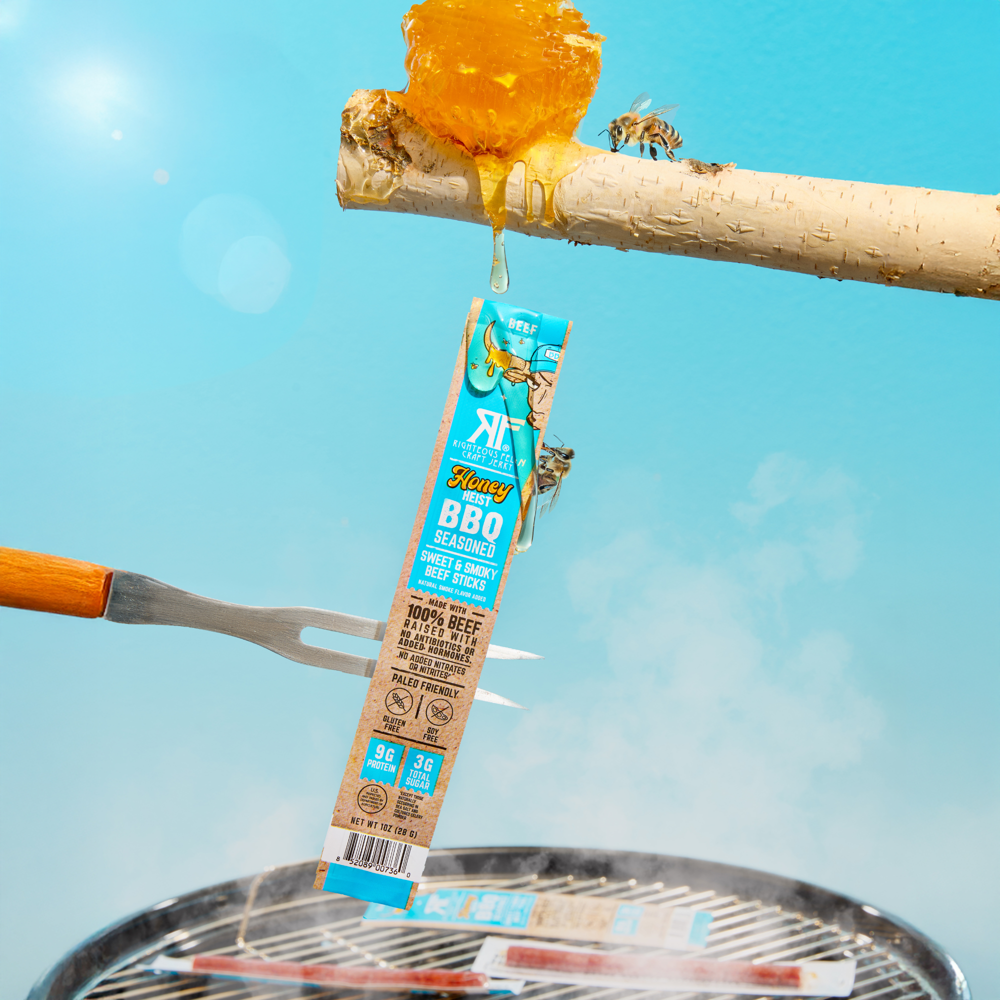 NEW Honey Heist BBQ Beef Stick (3-Pack) I0