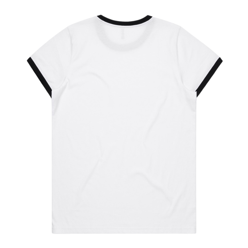 Women's Black & White Ringer T-Shirt F4