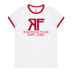 Women's Red & White Ringer T-Shirt S9