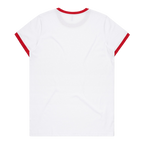 Women's Red & White Ringer T-Shirt S9