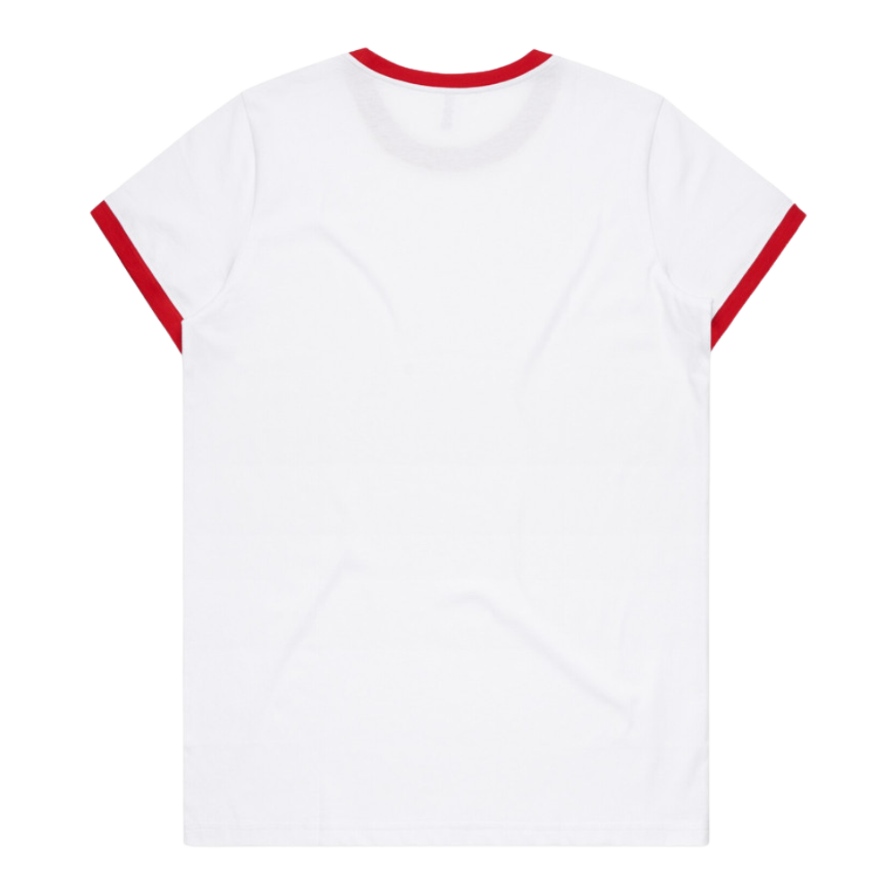 Women's Red & White Ringer T-Shirt A2