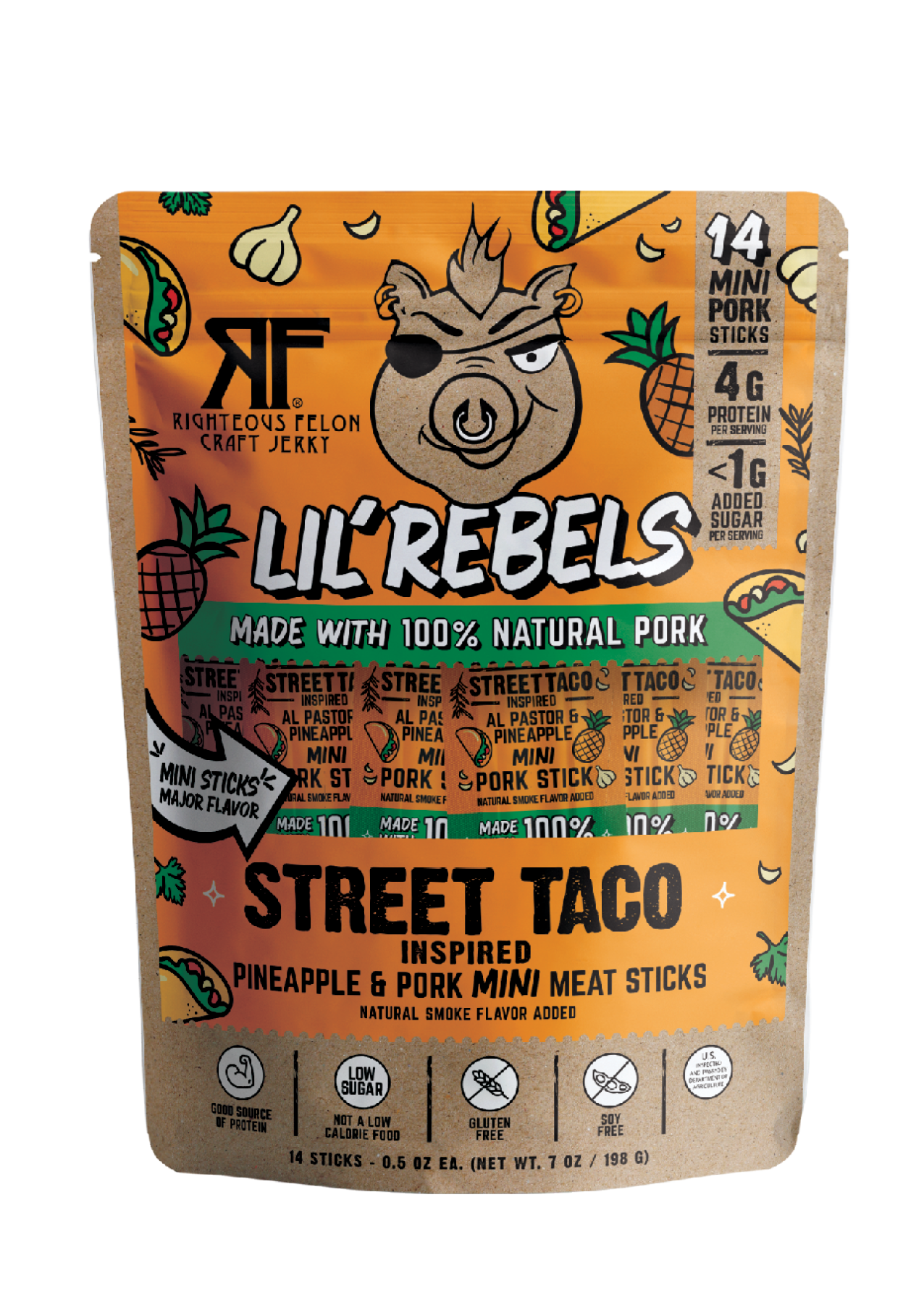 Lil Rebels Street Taco Meat Sticks – 14ct pack K5