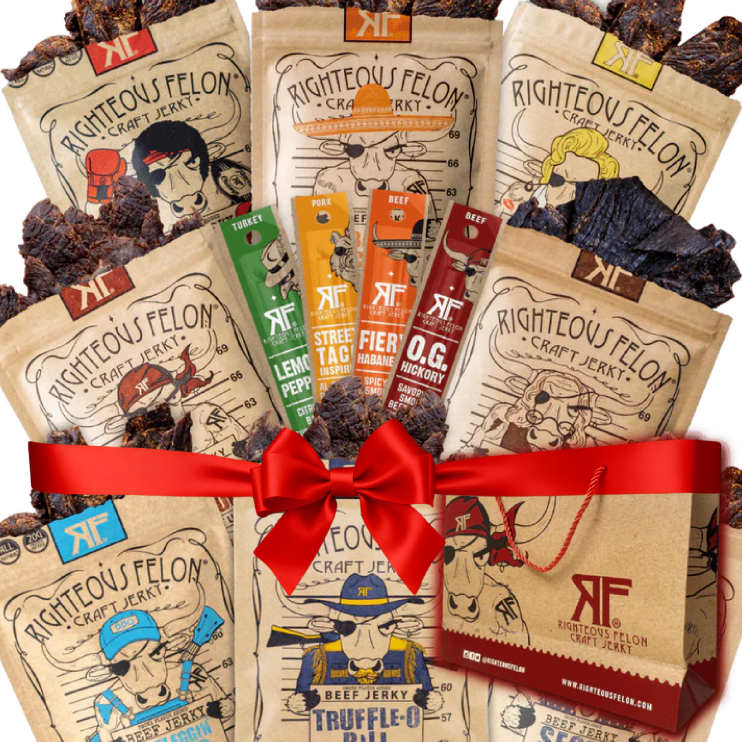 Righteous Sampler Beef Jerky & Meat Sticks (12-Pack) I5