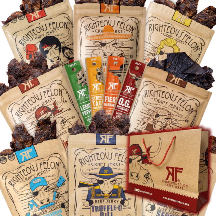 Righteous Sampler Beef Jerky & Meat Sticks (12-Pack) I5