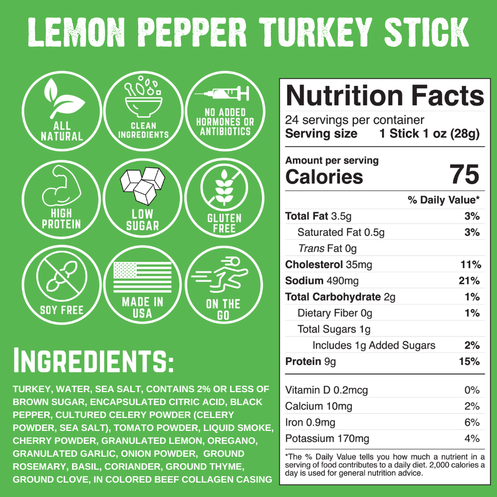 Lemon Pepper Turkey Stick (10-Pack) J0