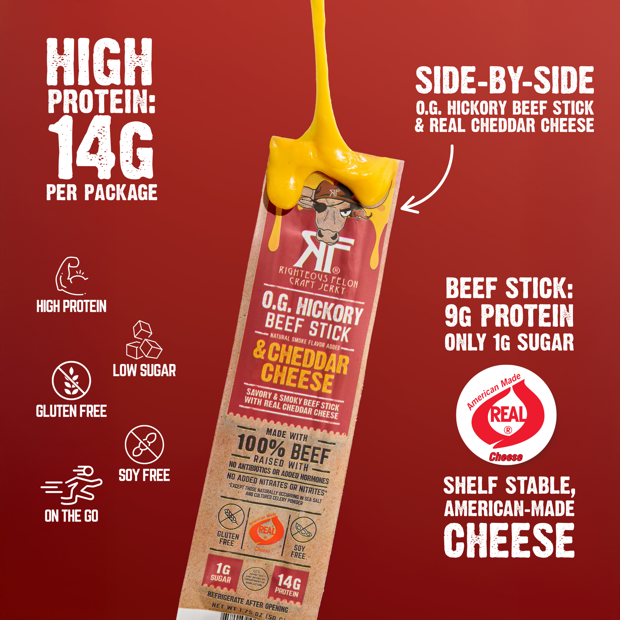 NEW Side-by-Side Beef & Cheese Sticks (10ct Caddy/1.75oz ea) Z6