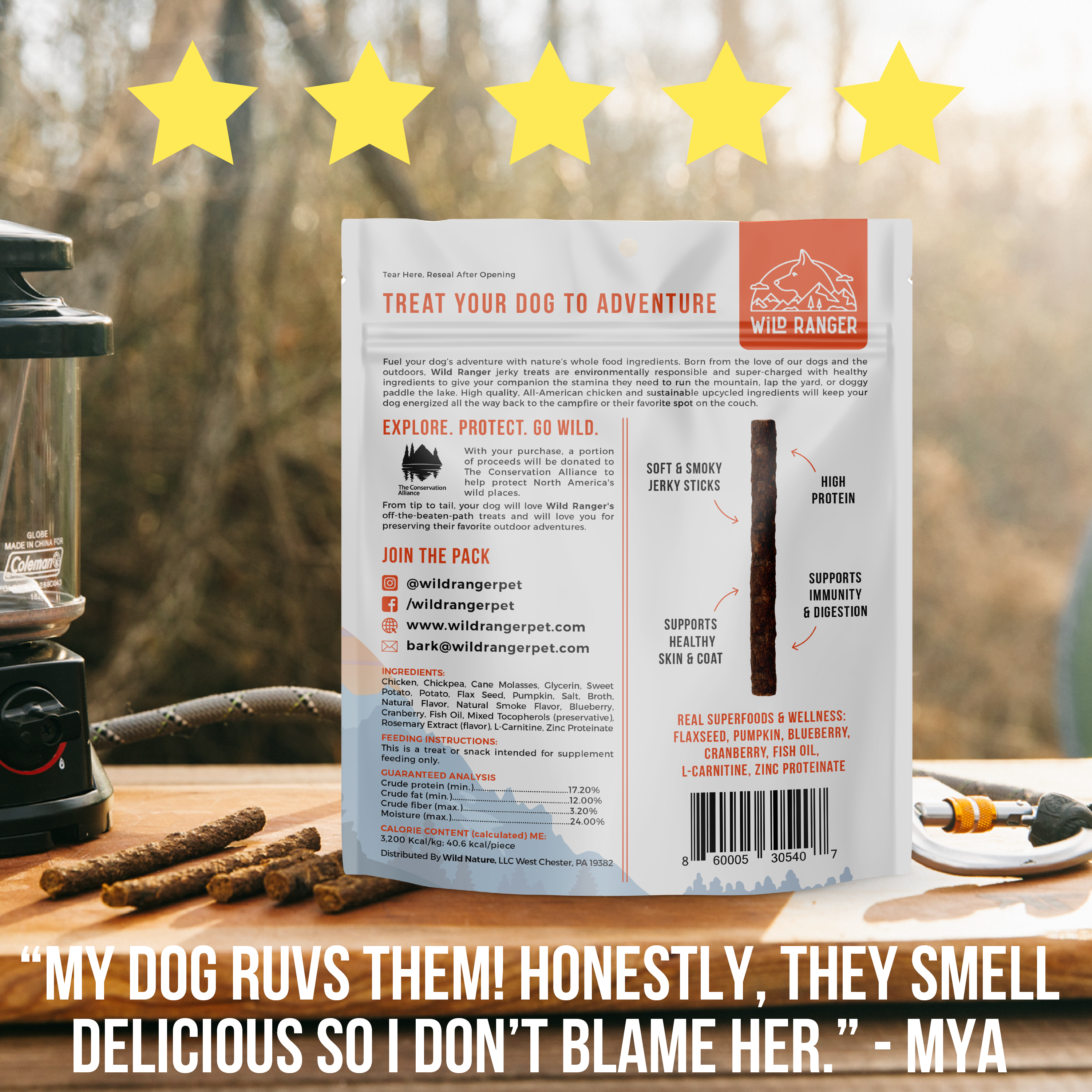 Wild Ranger Chicken & Superfoods Jerky Dog Treats (8oz) E9