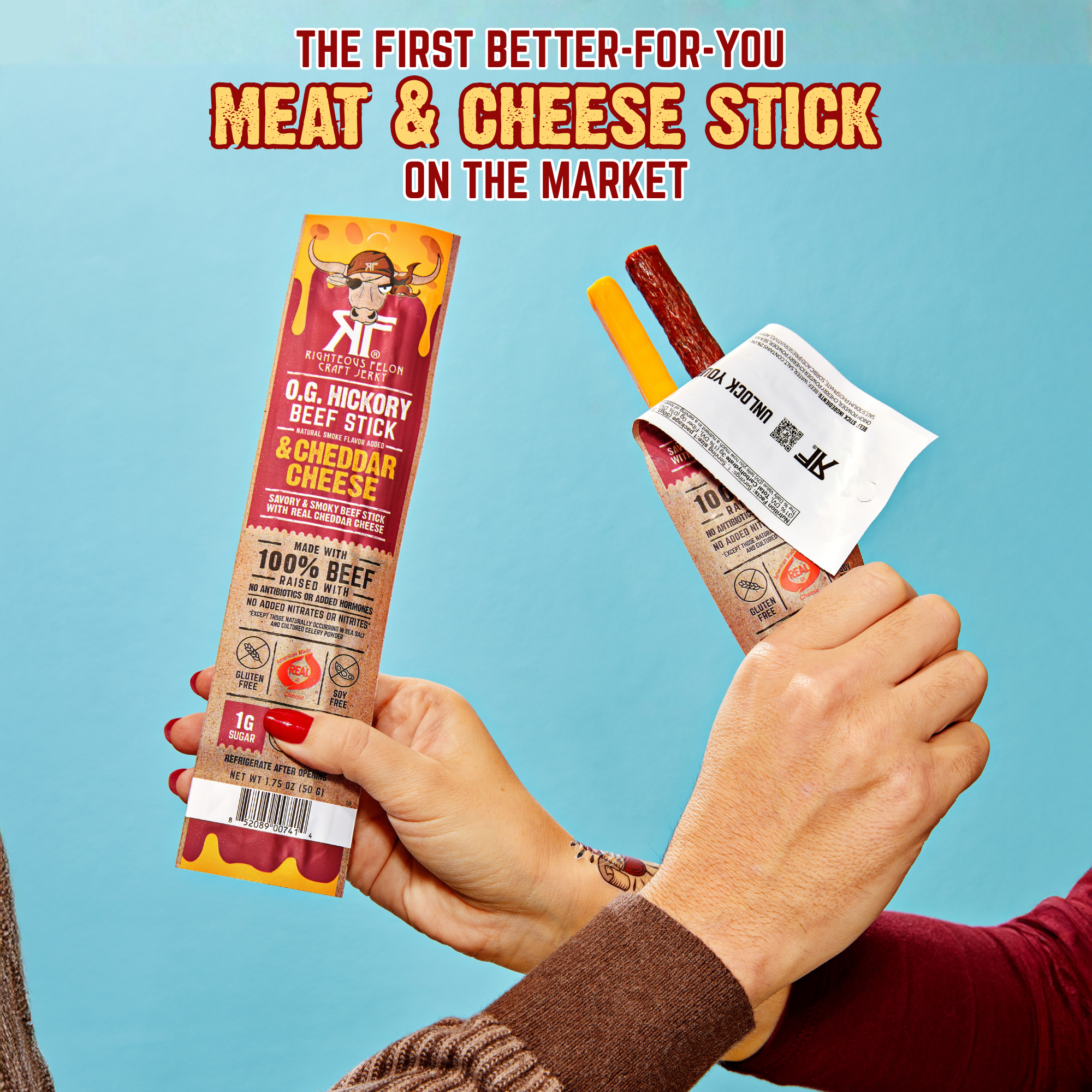 NEW Side-by-Side Beef & Cheese Sticks (10ct Caddy/1.75oz ea) R3